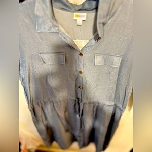 Grey/Silver too short sleeve XL new w. Tags LuluRoe